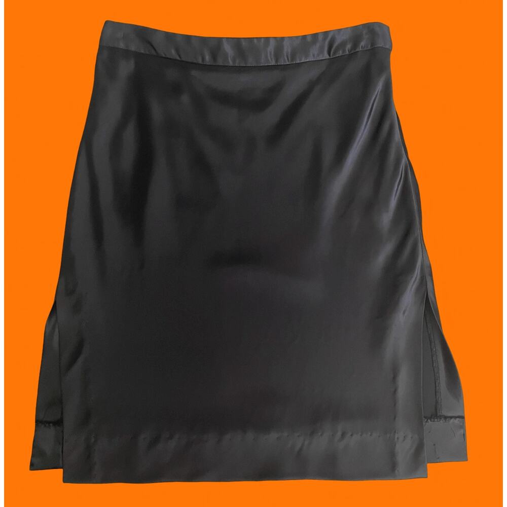 90's 00's vintage black satin y2k skirt Size 4 guess collection